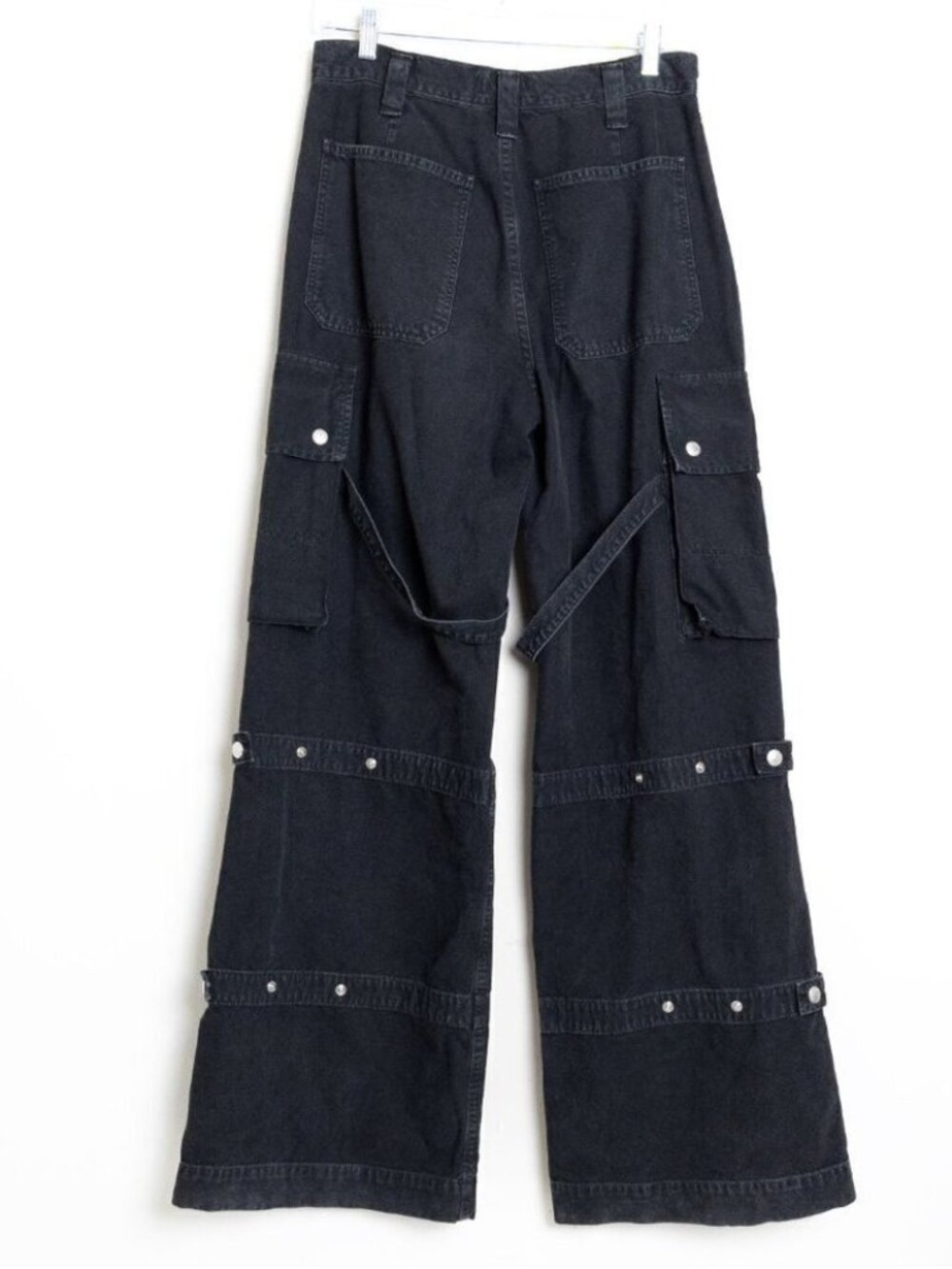 AGOLDE Vivian Pant Cargo Jeans Oversized Baggy Wide Leg Strap Black - Picture 5 of 13